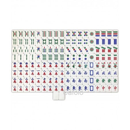 Chinese Mahjong Set X-Large 144 Numbered Melamine 1.5" Large Size Tile with Carrying Travel Case English Manual Pro Complete ...