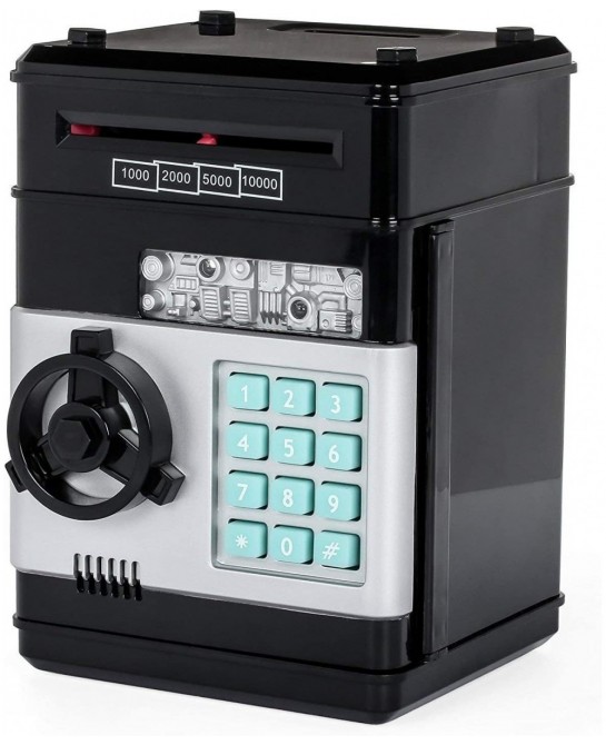 Electronic Password Piggy Bank Cash Coin Can Money Locker Auto Insert Bills Safe Box Password ATM Bank Saver Birthday Gifts f...