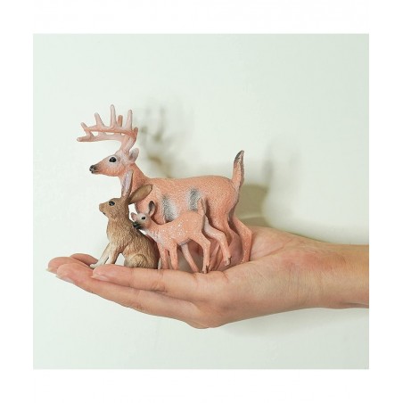 Wild Life Animal Model Sets 5 PCS White-Tailed Deer Squirrels Red Fox Bunny Figures Toys for Kids Boys Girls Christmas Birthd...