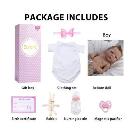 Reborn Baby Dolls Boys 18 Inch Reborn Baby Dolls Boy Vinyl Silicone Body Boy Reborn Baby Dolls with Clothes and Bottles Boy f...
