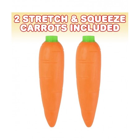 Stretchy Carrot Toys for Kids Set of 2 Stress Relief Fidget Sensory Toys for Autistic Children Anxiety and ADHD Squeeze Toys ...