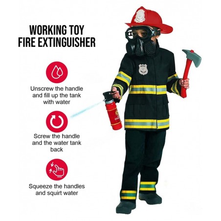 Firefighter Costume for Kids Black Fireman Halloween Costumes for Kids $62.07 Kids' Costumes