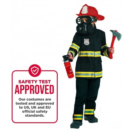 Firefighter Costume for Kids Black Fireman Halloween Costumes for Kids $62.07 Kids' Costumes