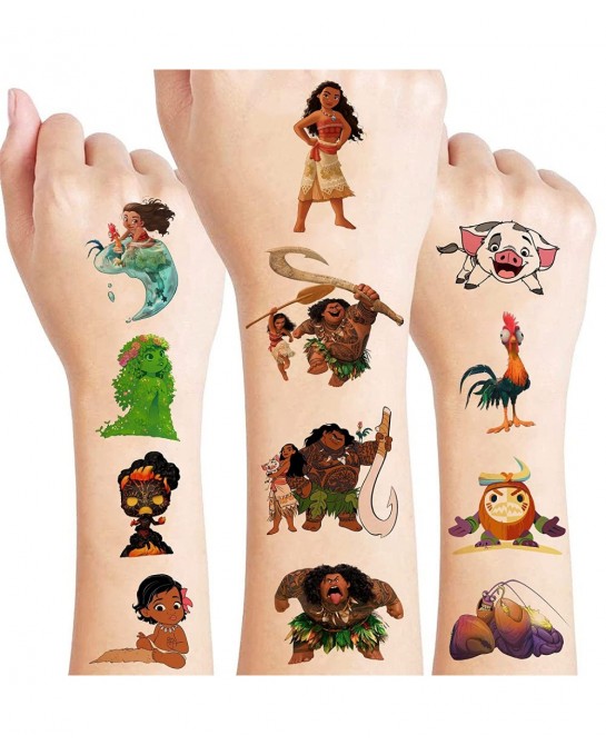 Hawaii Temporary Tattoos Birthday Party Supplies Decorations 96PCS Movie Tattoos Stickers Cute Party Favors Kids Boys Girls G...