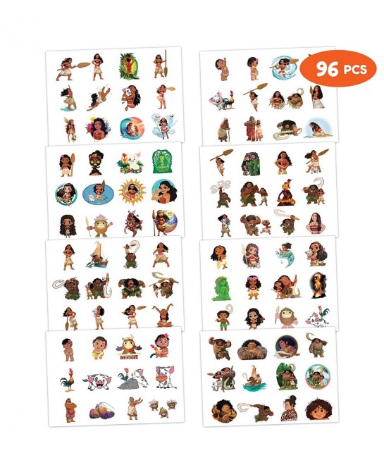 Hawaii Temporary Tattoos Birthday Party Supplies Decorations 96PCS Movie Tattoos Stickers Cute Party Favors Kids Boys Girls G...