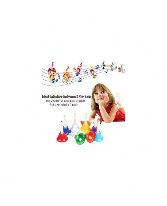 Handbells 8 Note Hand Bells Set with Songbook Early Learning Toys for Toddlers Percussion Instrument for Birthday Classroom P...