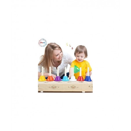 Handbells 8 Note Hand Bells Set with Songbook Early Learning Toys for Toddlers Percussion Instrument for Birthday Classroom P...
