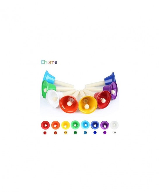 Handbells 8 Note Hand Bells Set with Songbook Early Learning Toys for Toddlers Percussion Instrument for Birthday Classroom P...