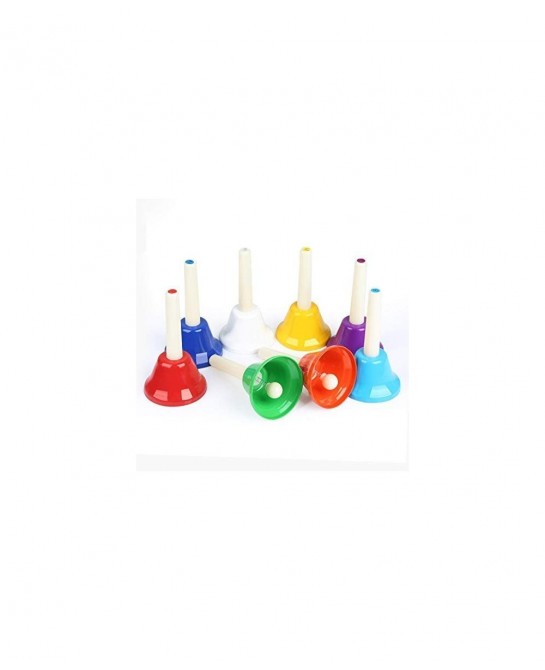 Handbells 8 Note Hand Bells Set with Songbook Early Learning Toys for Toddlers Percussion Instrument for Birthday Classroom P...