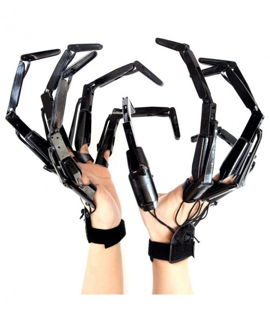 1 Pair Halloween Articulated Finger Extensions 3D Printed Flexible Finger Extensions Fits All Finger Sizes Scary Cosplay Fing...