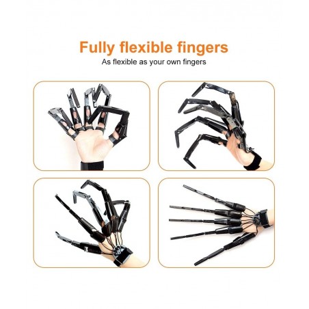 1 Pair Halloween Articulated Finger Extensions 3D Printed Flexible Finger Extensions Fits All Finger Sizes Scary Cosplay Fing...