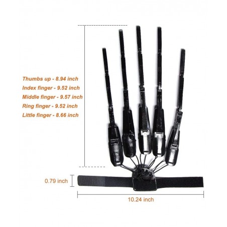 1 Pair Halloween Articulated Finger Extensions 3D Printed Flexible Finger Extensions Fits All Finger Sizes Scary Cosplay Fing...