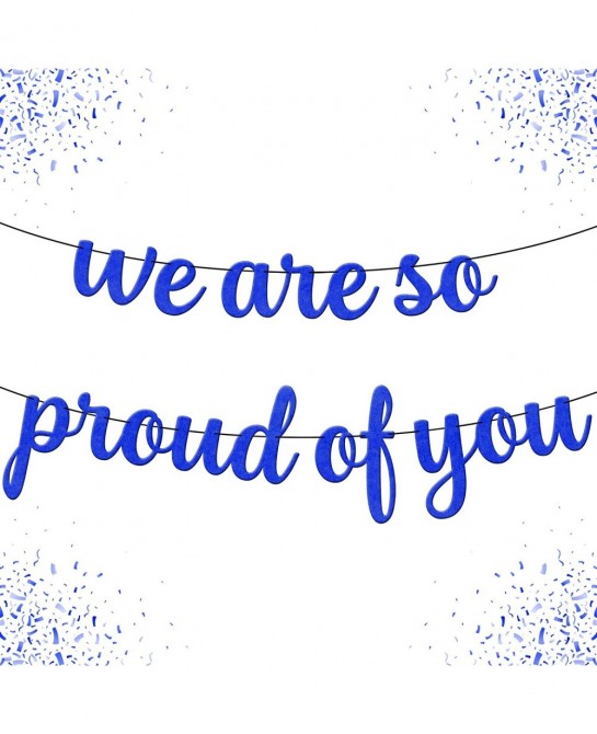 Felt We Are So Proud Of You Banner - 10 Feet No DIY | We Are Proud Of You Banner Graduation Party Decorations 2023 | Graduati...