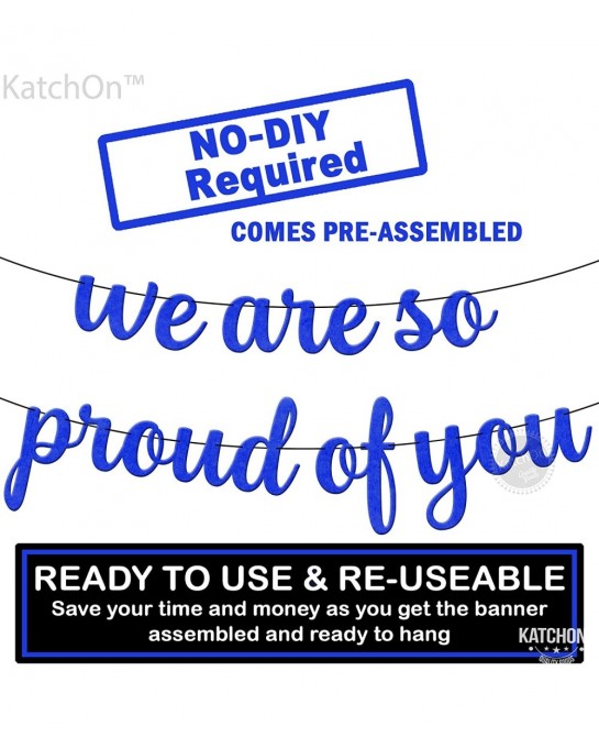 Felt We Are So Proud Of You Banner - 10 Feet No DIY | We Are Proud Of You Banner Graduation Party Decorations 2023 | Graduati...