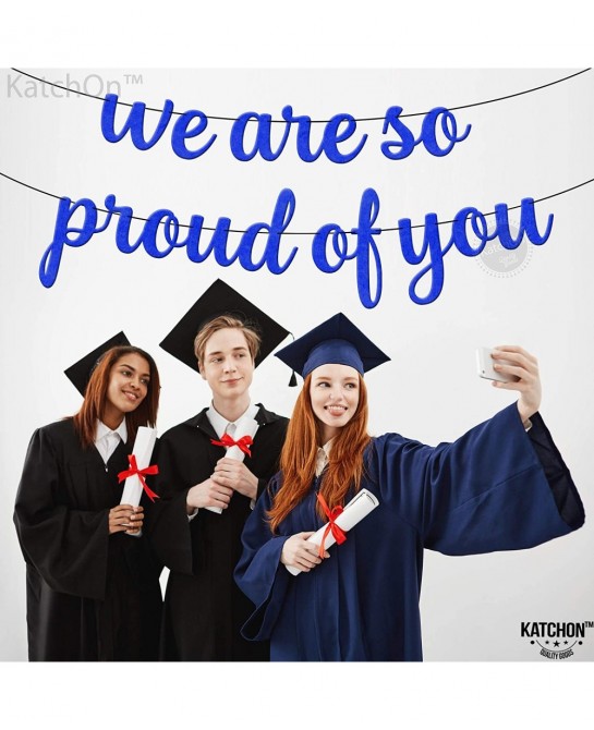 Felt We Are So Proud Of You Banner - 10 Feet No DIY | We Are Proud Of You Banner Graduation Party Decorations 2023 | Graduati...