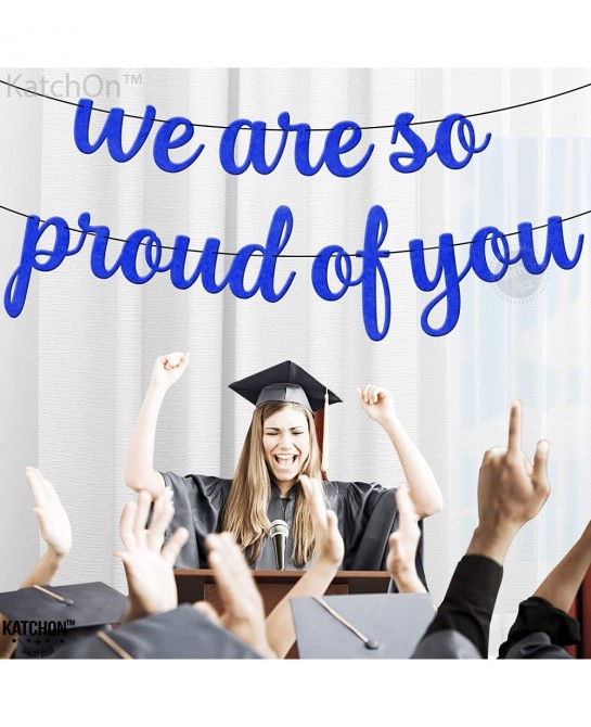 Felt We Are So Proud Of You Banner - 10 Feet No DIY | We Are Proud Of You Banner Graduation Party Decorations 2023 | Graduati...
