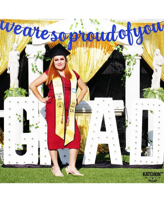 Felt We Are So Proud Of You Banner - 10 Feet No DIY | We Are Proud Of You Banner Graduation Party Decorations 2023 | Graduati...