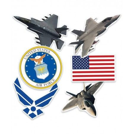 U.S. Air Force F-22 & F-35 Fighter Jet and Logos Collectible Stickers $17.77 Kids' Stickers