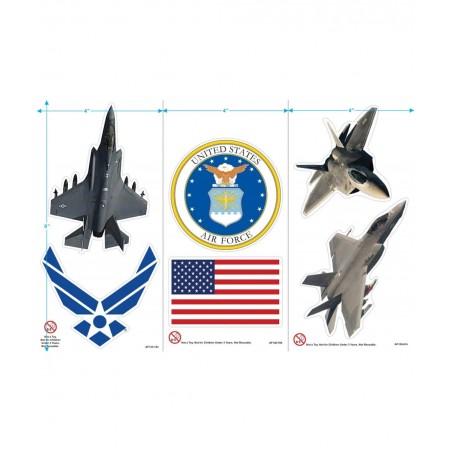U.S. Air Force F-22 & F-35 Fighter Jet and Logos Collectible Stickers $17.77 Kids' Stickers