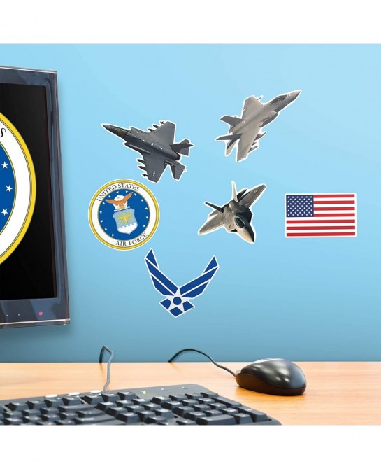 U.S. Air Force F-22 & F-35 Fighter Jet and Logos Collectible Stickers $17.77 Kids' Stickers
