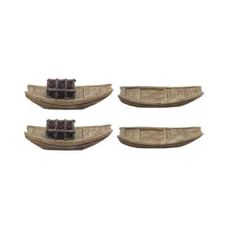 4Pcs Miniature Boat Figure Plastic Fishing Boat Figurine Chinese Style Boat Model Statue for DIY Fairy Garden Bonsai Dollhous...