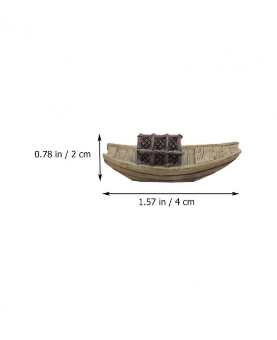 4Pcs Miniature Boat Figure Plastic Fishing Boat Figurine Chinese Style Boat Model Statue for DIY Fairy Garden Bonsai Dollhous...
