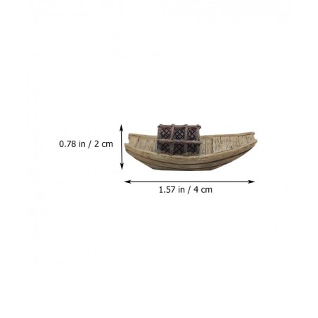 4Pcs Miniature Boat Figure Plastic Fishing Boat Figurine Chinese Style Boat Model Statue for DIY Fairy Garden Bonsai Dollhous...
