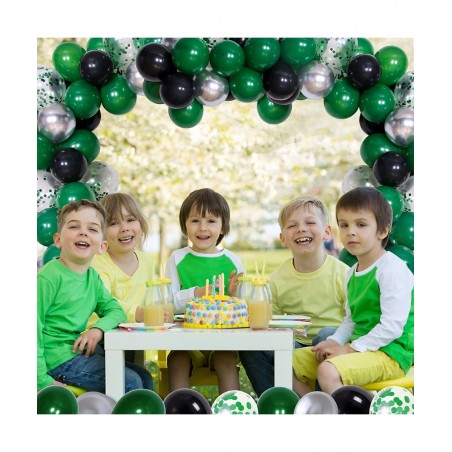 Green Black Birthday Party Decorations Birthday Decorations for Men Women Glittery Happy Birthday Backdrop Banner Balloon Gar...
