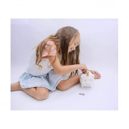 Unicorn Piggy Bank for Girls - Ceramic Rainbow Money Kids - Coin Pony - Penny $28.94 Kids' Money Banks