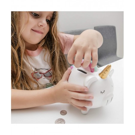 Unicorn Piggy Bank for Girls - Ceramic Rainbow Money Kids - Coin Pony - Penny $28.94 Kids' Money Banks