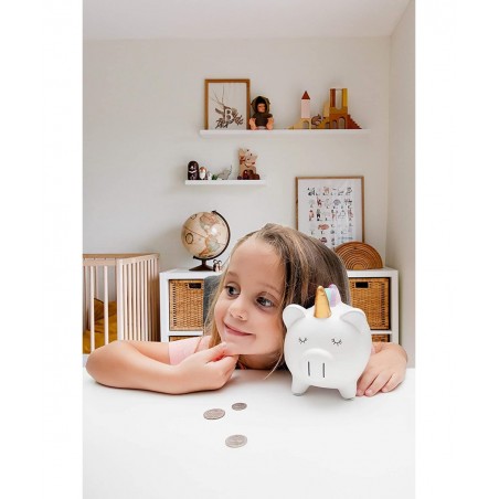Unicorn Piggy Bank for Girls - Ceramic Rainbow Money Kids - Coin Pony - Penny $28.94 Kids' Money Banks