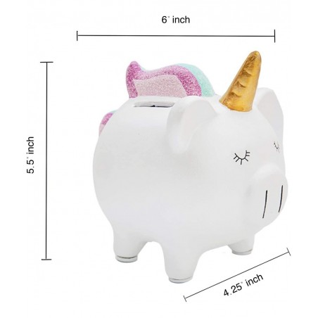 Unicorn Piggy Bank for Girls - Ceramic Rainbow Money Kids - Coin Pony - Penny $28.94 Kids' Money Banks