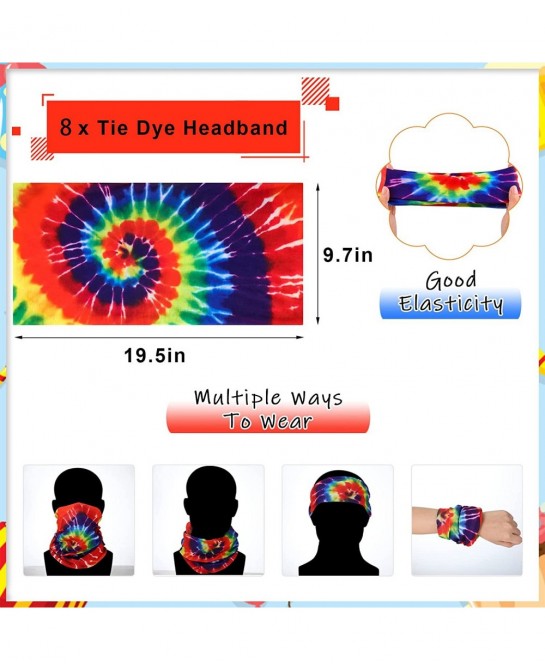 24 Pieces Hippie Costume Set Hippie Costume Accessories Peace Sign Necklaces Hippie Sunglasses Tie Dye Headband 60s Hippie Ac...