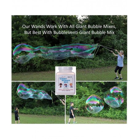 Bubble Wand 4 Pack Giant Bubble Wand Outdoor Toy for Kids Recyclable Stainless Steel Telescopic Design Bubble Party Favors Wo...