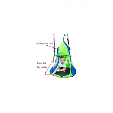 Kids Hanging Swing Tent Cover-Waterproof Hammock Chair Play House Castle Nest for 40in Round Saucer Nest Disc Rope Ceiling Tr...