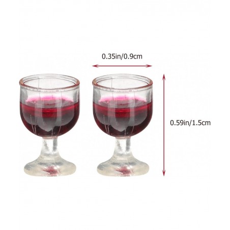 10Pcs Dollhouse Wine Glasses 1:12 Miniature Red Wine Goblet Cups Model for Dollhouse Ornament Mini Kitchen Decor Accessories ...