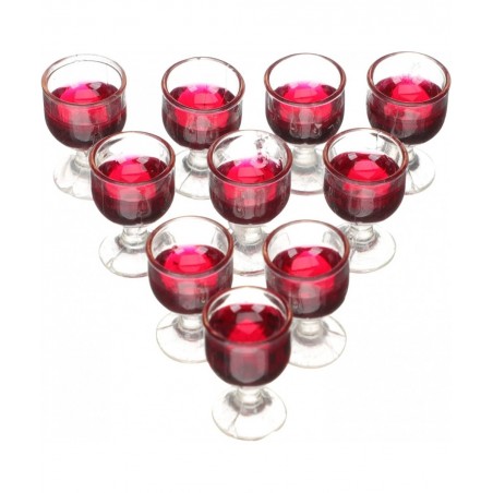10Pcs Dollhouse Wine Glasses 1:12 Miniature Red Wine Goblet Cups Model for Dollhouse Ornament Mini Kitchen Decor Accessories ...