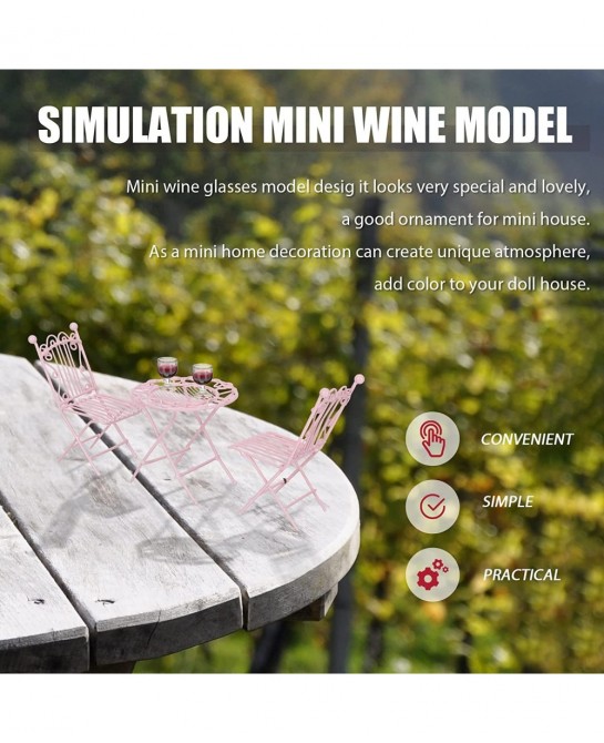 10Pcs Dollhouse Wine Glasses 1:12 Miniature Red Wine Goblet Cups Model for Dollhouse Ornament Mini Kitchen Decor Accessories ...