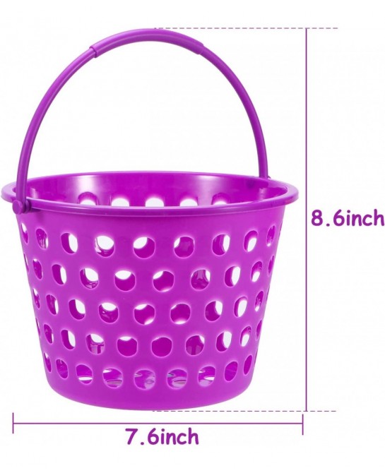 12 Pack Easter Baskets for Kids 8.6" Plastic Easter Bags with Handles Easter Bucket Bags Filled with Grass Perfect Theme Part...