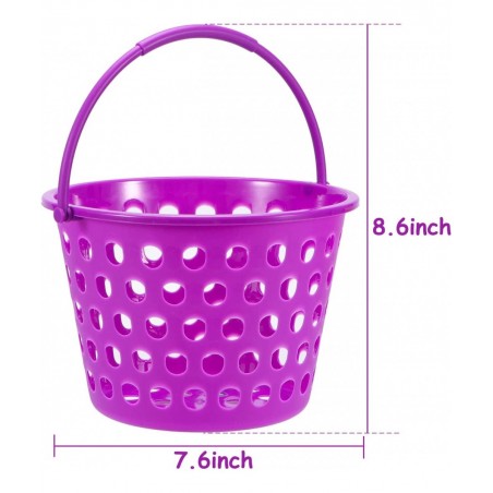 12 Pack Easter Baskets for Kids 8.6" Plastic Easter Bags with Handles Easter Bucket Bags Filled with Grass Perfect Theme Part...