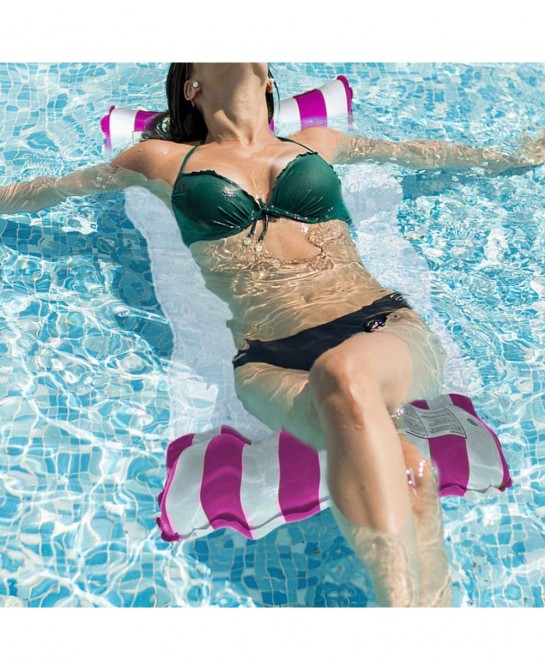 Pool Float Lounger Inflatable Swimming Floating Bed Hammock for Pool with Bottom Mesh Portable Water Hammock Lounge for Adult...