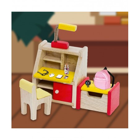 23 Pieces Doll School Supplies Mini School Supplies for Dolls Kit Including Mini Zipper Doll Backpack Blackboard Glasses Mini...