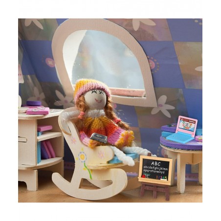 23 Pieces Doll School Supplies Mini School Supplies for Dolls Kit Including Mini Zipper Doll Backpack Blackboard Glasses Mini...