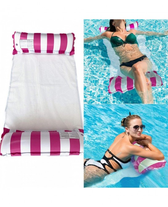 Pool Float Lounger Inflatable Swimming Floating Bed Hammock for Pool with Bottom Mesh Portable Water Hammock Lounge for Adult...
