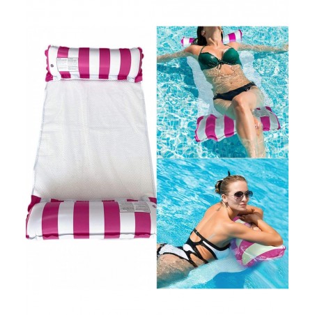 Pool Float Lounger Inflatable Swimming Floating Bed Hammock for Pool with Bottom Mesh Portable Water Hammock Lounge for Adult...
