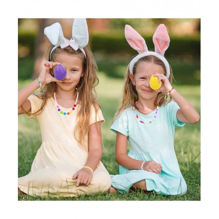 Easter Basket Stuffers 4Set Prefilled Easter Eggs with Different Designs of Necklaces and Bracelets Girls Jewelry Set for Kid...