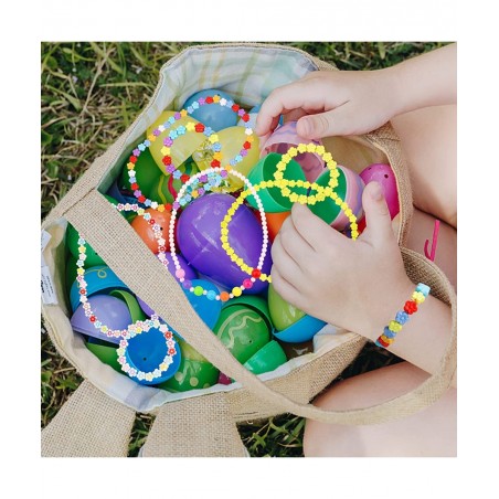 Easter Basket Stuffers 4Set Prefilled Easter Eggs with Different Designs of Necklaces and Bracelets Girls Jewelry Set for Kid...