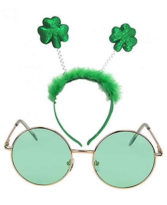 St Patricks Day Costume Accessories Shamrock Green Headband Green Sunglasses $22.58 Kids' Dress-Up Accessories