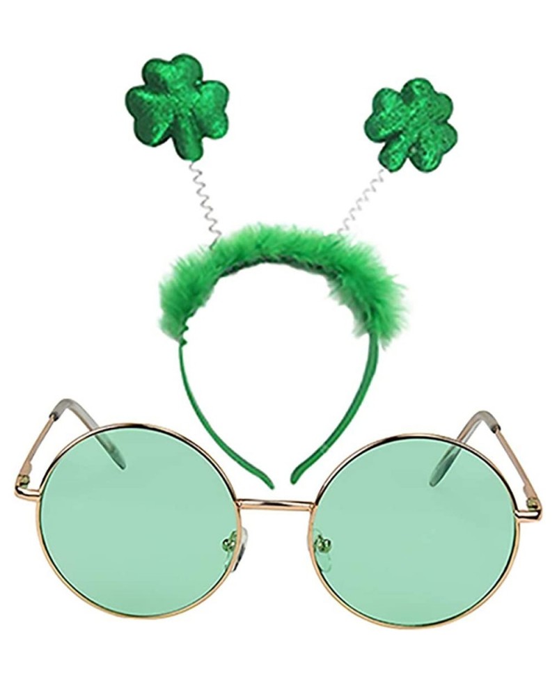 St Patricks Day Costume Accessories Shamrock Green Headband Green Sunglasses $22.58 Kids' Dress-Up Accessories