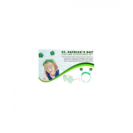 St Patricks Day Costume Accessories Shamrock Green Headband Green Sunglasses $22.58 Kids' Dress-Up Accessories